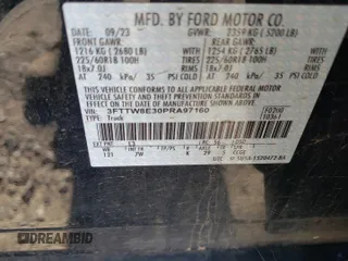 2023 Ford Maverick XL z VIN 3FTTW8E30PRA97160, wystawiony jako Copart lot #57918445 z przebiegiem 10 674 mil mil oraz Szkoda całkowita • Salvage title. Historia ofert i sprzedaży dostępna na DreamBid. Obrazek 12.