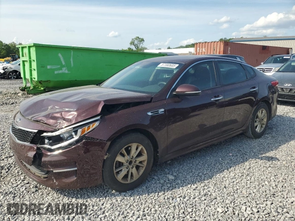 2016 Kia Optima LX z VIN 5XXGT4L3XGG024883, wystawiony jako Copart lot #57380685 z przebiegiem 135 233 mil mil oraz Szkoda całkowita • Salvage title. Historia ofert i sprzedaży dostępna na DreamBid. Obrazek 1.