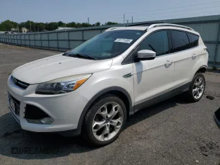2013 Ford Escape Titanium with VIN 1FMCU9J95DUC90751, listed as a Copart auction lot 59171495 with 114,328 mi miles and Salvage title. Bid and sale history available at DreamBid. Image 1.