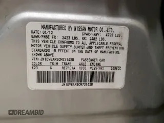 2012 Infiniti G25 x z VIN JN1DV6AR5CM731428, wystawiony jako Copart lot #51522215 z przebiegiem 141 575 mil mil oraz Nie do naprawy • Non repairable. Historia ofert i sprzedaży dostępna na DreamBid. Obrazek 12.