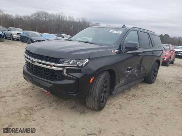 2022 Chevrolet Tahoe Z71 with VIN 1GNSKPKL3NR189093, listed as a Copart auction lot 44611015 with 49,997 mi miles and Salvage Title. Bid and sale history available at carsss.com. Image 1.