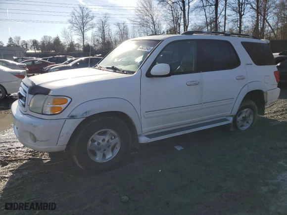 2002 Toyota Sequoia Limited with VIN 5TDZT38A02S061636, listed as a Copart auction lot 43022645 with 291,214 mi miles and Salvage Title. Bid and sale history available at carsss.com. Image 1.