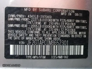 2021 Subaru Crosstrek Premium with VIN JF2GTAPC0M8652301, listed as a Copart auction lot 51810505 with 65,528 mi miles and Salvage Title. Bid and sale history available at carsss.com. Image 13.