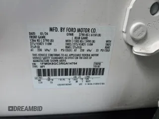 2024 Ford Explorer ST with VIN 1FM5K8GC3RGA14764, listed as a Copart auction lot 48584765 with 5,018 mi miles and Salvage Title. Bid and sale history available at carsss.com. Image 14.