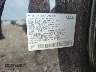 2015 Audi Q7 Premium Plus with VIN WA1LGAFE4FD026419, listed as a Copart auction lot 62764485 with 156,613 mi miles and Clean title. Bid and sale history available at DreamBid. Image 13.