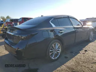 2018 Infiniti Q50 3.0t LUXE with VIN JN1EV7APXJM590796, listed as a Copart auction lot 47481395 with 91,360 mi miles and Salvage Title. Bid and sale history available at carsss.com. Image 3.