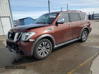 2020 Nissan Armada SL with VIN JN8AY2NC2LX518378, listed as a Copart auction lot 45542265 with 56,386 mi miles and Salvage Title. Bid and sale history available at carsss.com. Image 1.