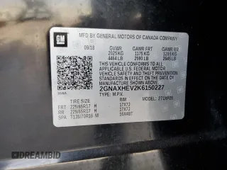 2019 Chevrolet Equinox LS z VIN 2GNAXHEV2K6150227, wystawiony jako Copart lot #50598695 z przebiegiem 82 043 mil mil oraz Czysty tytuł • Clean title. Historia ofert i sprzedaży dostępna na DreamBid. Obrazek 15.