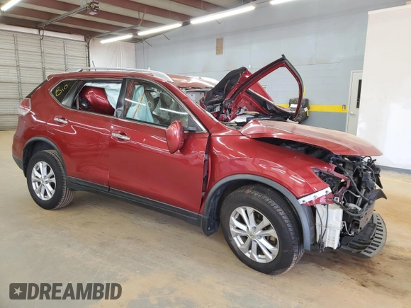 2016 Nissan Rogue SV with VIN KNMAT2MTXGP687680, listed as a Copart auction lot 49692535 with Not Provided miles and Salvage Title. Bid and sale history available at DreamBid. Image 4.