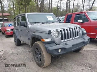 2021 Jeep Wrangler Unlimited Sport S with VIN 1C4HJXDN3MW717266, listed as a IAAI auction lot 41940869 with 113,386 mi miles. Bid and sale history available at carsss.com. Image 1.