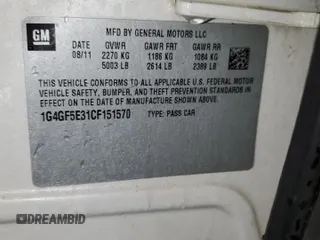 2012 Buick LaCrosse Premium 2 with VIN 1G4GF5E31CF151570, listed as a Copart auction lot 42216055 with 142,015 mi miles and Clean Title. Bid and sale history available at carsss.com. Image 12.