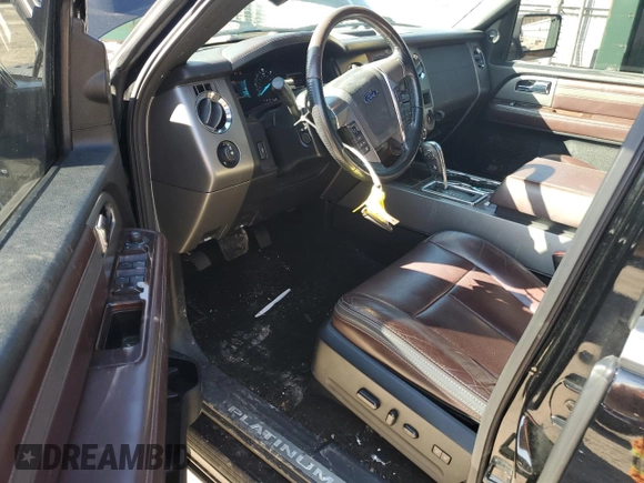2017 Ford Expedition EL Platinum with VIN 1FMJK1MT6HEA82075, listed as a Copart auction lot 43175415 with 125,405 mi miles and Salvage Title. Bid and sale history available at carsss.com. Image 8.