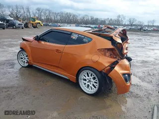 2015 Hyundai Veloster Turbo with VIN KMHTC6AE5FU240790, listed as a IAAI auction lot 41497795 with 180,601 mi miles. Bid and sale history available at carsss.com. Image 3.