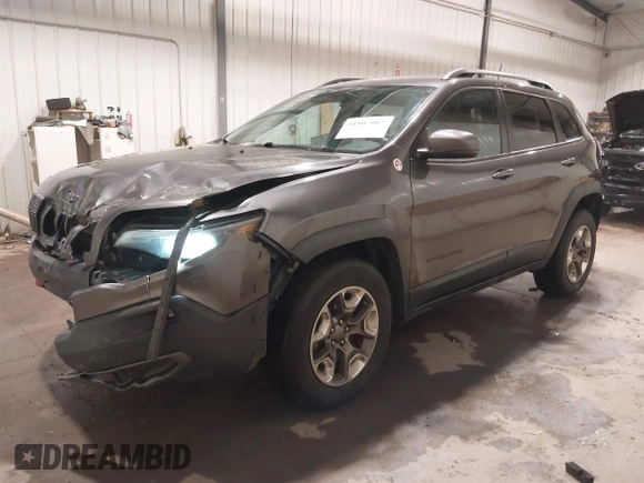 2019 Jeep Cherokee Trailhawk Elite with VIN 1C4PJMBX8KD298807, listed as a IAAI auction lot 41107062 with 79,685 mi miles. Bid and sale history available at carsss.com. Image 2.