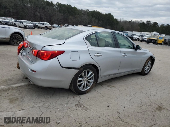 2014 Infiniti Q50 with VIN JN1BV7AP5EM678499, listed as a Copart auction lot 47460365 with 84,286 mi miles and Salvage Title. Bid and sale history available at carsss.com. Image 3.