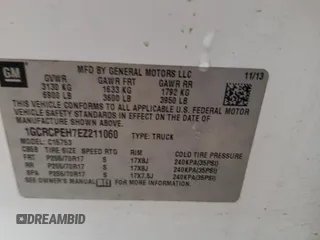 2014 Chevrolet Silverado 1500 Work Truck with VIN 1GCRCPEH7EZ211060, listed as a Copart auction lot 41796695 with Not Provided miles and Salvage Title. Bid and sale history available at DreamBid. Image 12.