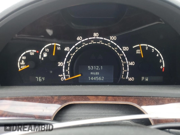2002 Mercedes-Benz S 500 z VIN WDBNG75J22A219954, wystawiony jako Copart lot #56286855 z przebiegiem 144 562 mil mil oraz Szkoda całkowita • Salvage title. Historia ofert i sprzedaży dostępna na DreamBid. Obrazek 9.