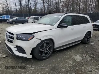 2022 Mercedes-Benz GLS with VIN 4JGFF5KE6NA604308, listed as a Copart auction lot 47210355 with 36,369 mi miles and Salvage Title. Bid and sale history available at carsss.com. Image 1.