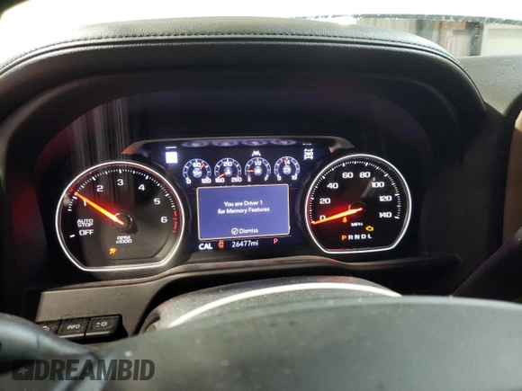 2020 Chevrolet Silverado 1500 High Country with VIN 1GCUYHED6LZ102813, listed as a Copart auction lot 84891464 with 26,477 mi miles and Salvage Title. Bid and sale history available at carsss.com. Image 9.