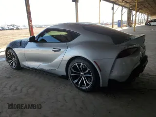 2021 Toyota GR Supra 2.0 with VIN WZ1DB2C04MW041237, listed as a Copart auction lot 80223794 with 24,603 mi miles and Salvage Title. Bid and sale history available at carsss.com. Image 2.