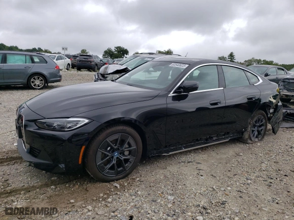 2023 BMW i4 eDrive35 with VIN WBY43AW08PFP86982, listed as a Copart auction lot 63540623 with 489 mi miles. Bid and sale history available at carsss.com. Image 1.