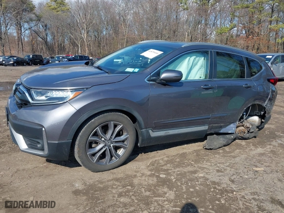 2021 Honda CR-V Touring with VIN 2HKRW2H9XMH645901, listed as a IAAI auction lot 41870446 with 22,996 mi miles. Bid and sale history available at carsss.com. Image 2.