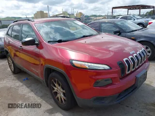 2016 Jeep Cherokee Sport with VIN 1C4PJLAB8GW273708, listed as a IAAI auction lot 41960348 with 179,357 mi miles. Bid and sale history available at carsss.com. Image 1.