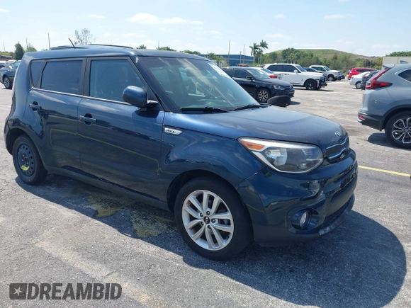 2018 Kia Soul + with VIN KNDJP3A58J7579355, listed as a IAAI auction lot 42144031 with 103,304 mi miles. Bid and sale history available at carsss.com. Image 1.