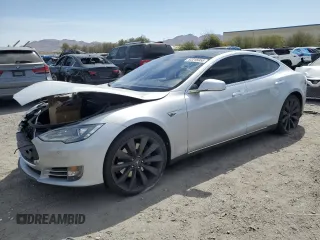 2014 Tesla Model S 60 with VIN 5YJSA1H11EFP49407, listed as a Copart auction lot 52215955 with 109,827 mi miles and Salvage Title. Bid and sale history available at DreamBid. Image 1.
