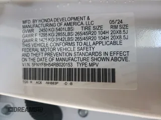 2024 Honda Passport EX-L z VIN 5FNYF8H54RB020153, wystawiony jako Copart lot #59444465 z przebiegiem 13 958 mil mil oraz Szkoda całkowita • Salvage title. Historia ofert i sprzedaży dostępna na DreamBid. Obrazek 13.