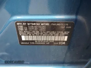 2020 Mitsubishi Mirage ES with VIN ML32F3FJ4LHF13028, listed as a Copart auction lot 58168265 with 135,950 mi miles and Salvage title. Bid and sale history available at DreamBid. Image 13.
