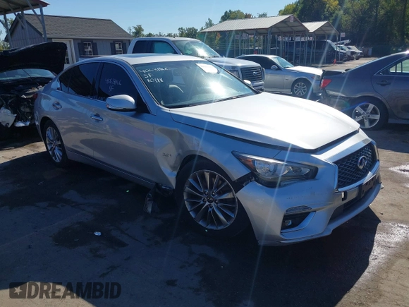 2020 Infiniti Q50 Luxe with VIN JN1EV7AR6LM256477, listed as a IAAI auction lot 40631166 with 89,908 mi miles and . Bid and sale history available at DreamBid. Image 1.