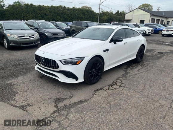 2019 Mercedes-Benz AMG GT 53 with VIN WDD7X6BB3KA004106, listed as a Copart auction lot 55796485 with 54,825 mi miles and Clean title. Bid and sale history available at DreamBid. Image 1.
