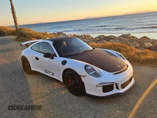 2015 Porsche 911 GT3 with VIN WP0AC2A93FS183928, listed as a Copart auction lot 76354964 with 12,150 mi miles and Salvage Title. Bid and sale history available at carsss.com. Image 1.
