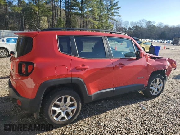 2017 Jeep Renegade Latitude with VIN ZACCJBBB8HPG02722, listed as a Copart auction lot 49951795 with 82,366 mi miles and Salvage Title. Bid and sale history available at carsss.com. Image 3.