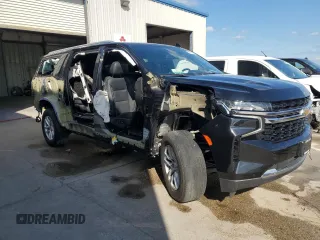 2022 Chevrolet Suburban LS z VIN 1GNSCBKD1NR271963, wystawiony jako Copart lot #52889005 z przebiegiem 106 922 mil mil oraz Szkoda całkowita • Salvage title. Historia ofert i sprzedaży dostępna na DreamBid. Obrazek 4.