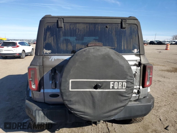 2022 Ford Bronco with VIN 1FMEE5DP5NLB21927, listed as a Copart auction lot 47222775 with 25,099 mi miles and Salvage Title. Bid and sale history available at carsss.com. Image 6.
