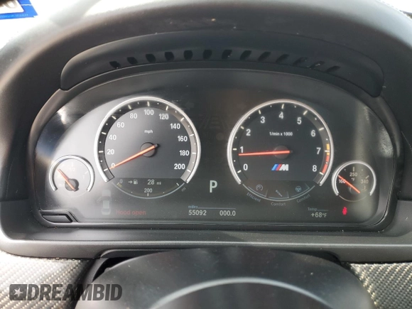 2016 BMW M5 with VIN WBSFV9C59GD595692, listed as a Copart auction lot 74151434 with 55,092 mi miles and Salvage Title. Bid and sale history available at carsss.com. Image 9.