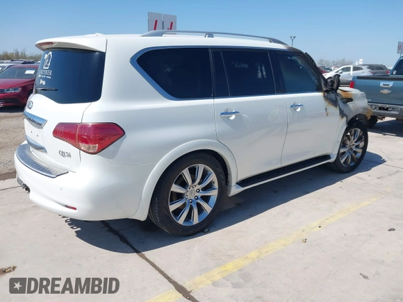 2013 Infiniti QX56 with VIN JN8AZ2NF1D9530079, listed as a IAAI auction lot 41742583 with 165,795 mi miles. Bid and sale history available at carsss.com. Image 4.