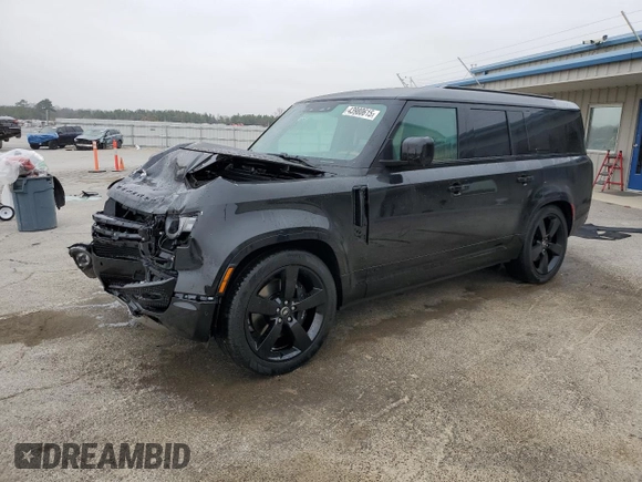 2025 Land Rover Defender with VIN SALEWFFE9S2369515, listed as a Copart auction lot 43980615 with 6,363 mi miles and Salvage title. Bid and sale history available at DreamBid. Image 1.