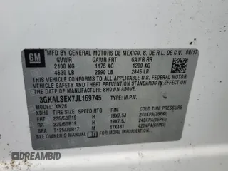2018 GMC Terrain Denali with VIN 3GKALSEX7JL169745, listed as a Copart auction lot 57286285 with 148,830 mi miles and Salvage title. Bid and sale history available at DreamBid. Image 13.