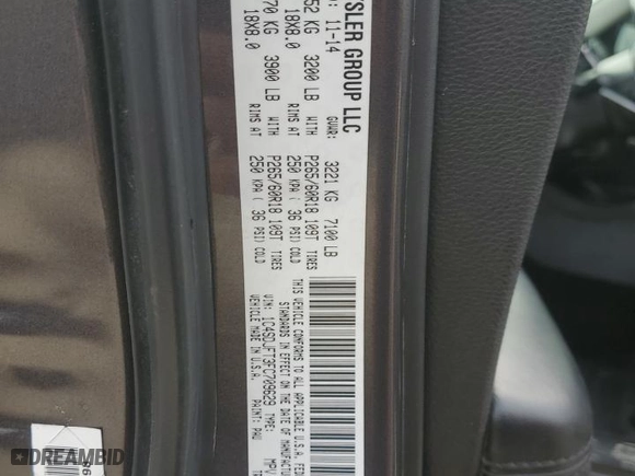 2015 Dodge Durango Special Service with VIN 1C4SDJFT3FC709629, listed as a Copart auction lot 86058474 with 124,483 mi miles and Clean Title. Bid and sale history available at carsss.com. Image 13.