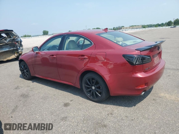 2008 Lexus IS 250 with VIN JTHCK262882027649, listed as a Copart auction lot 60281105 with 160,383 mi miles and Salvage title. Bid and sale history available at DreamBid. Image 2.