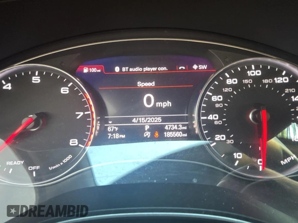 2016 Audi A6 3.0T Premium Plus with VIN WAUFGAFC6GN042406, listed as a Copart auction lot 53582495 with 185,560 mi miles and Clean Title. Bid and sale history available at carsss.com. Image 8.