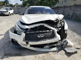 2020 Infiniti Q50 Red Sport 400 with VIN JN1FV7AR3LM660292, listed as a Copart auction lot 43868325 with 63,636 mi miles and Non Repairable. Bid and sale history available at carsss.com. Image 5.