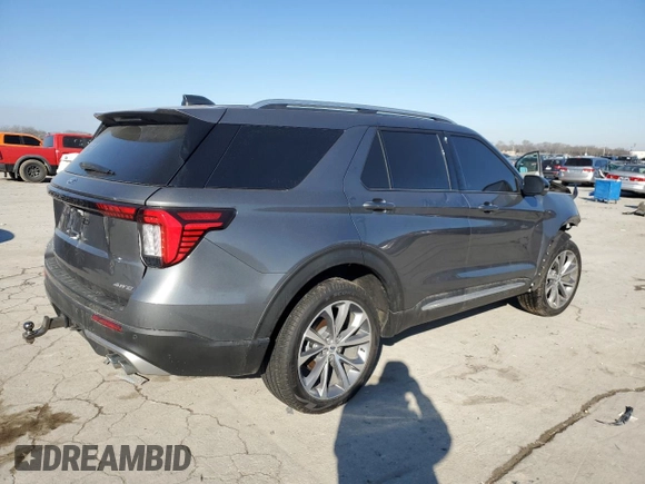 2025 Ford Explorer Platinum with VIN 1FMWK8HCXSGA82231, listed as a Copart auction lot 88560865 with 5,652 mi miles and Salvage title. Bid and sale history available at DreamBid. Image 3.
