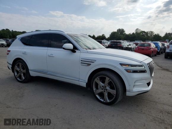2024 Genesis GV80 with VIN KMUHCESC9RU163909, listed as a Copart auction lot 64429035 with 12,338 mi miles and Salvage title. Bid and sale history available at DreamBid. Image 4.