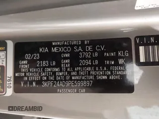 2023 Kia Forte LXS with VIN 3KPF24AD9PE599897, listed as a IAAI auction lot 41966013 with 45,823 mi miles and . Bid and sale history available at DreamBid. Image 9.