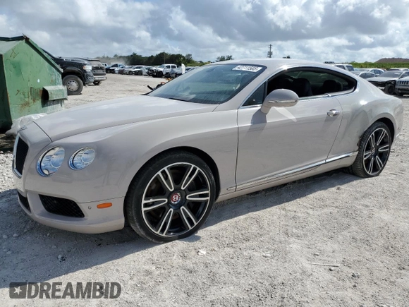 2014 Bentley Continental GT with VIN SCBFT7ZA7EC094358, listed as a Copart auction lot 42711585 with 19,779 mi miles and Salvage Title. Bid and sale history available at DreamBid. Image 1.