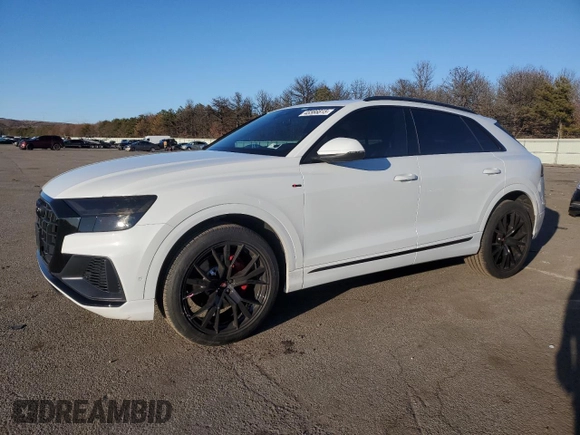 2021 Audi Q8 Premium Plus with VIN WA1EVAF17MD020011, listed as a Copart auction lot 45566815 with 42,724 mi miles and Salvage title. Bid and sale history available at DreamBid. Image 1.
